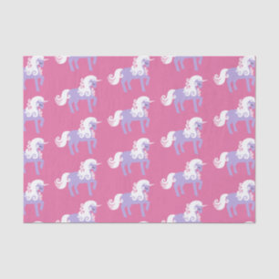 Papier Mousseline Unicorne rose violet