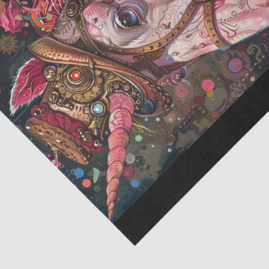 Papier Mousseline Unicorne Steampunk (Détail)