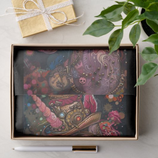 Papier Mousseline Unicorne Steampunk (Cadeau)