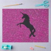 Papier Mousseline unicorne sur parties scintillant rose (Artisanat)