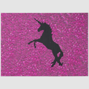 Papier Mousseline unicorne sur parties scintillant rose