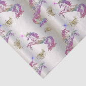 Papier Mousseline Unicornes arc-en-ciel cristal (Détail)