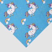 Papier Mousseline Unicornes bleues et étoiles d'or (Détail)