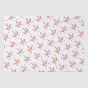 Papier Mousseline Unicornes en fleurs