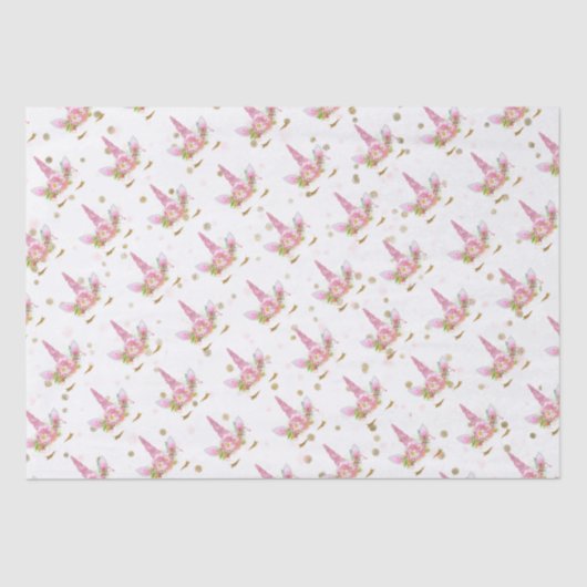 Papier Mousseline Unicornes en fleurs (Recto)