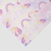 Papier Mousseline Unicornes Et Arcs-En-Ciel Pastel (Détail)