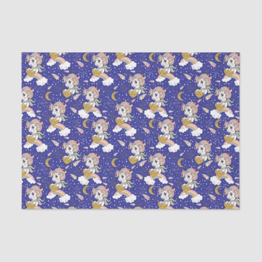 Papier Mousseline Unicorns And Rainbows (Recto)