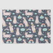 Papier Mousseline Unicorns and Rainbows Blue Pink Girl Pattern Kid (Recto)