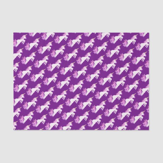 Papier Mousseline Unicorns aquarelle art papier de tissu blanc (Recto)