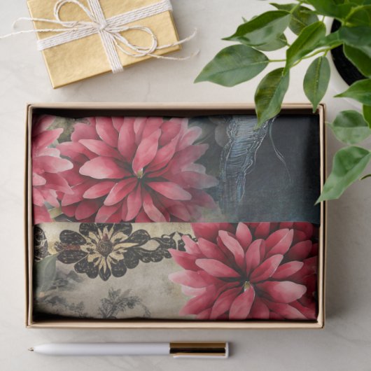 Papier Mousseline Unique Elégant Asiatique Gothique Girl Jardin Flor (Cadeau)