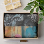 Papier Mousseline Unique Gothique Gargoyle Fleurs Roses Découpage (Cadeau)