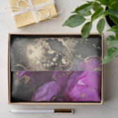 Papier Mousseline Unique violet noir or Abstrait (Cadeau)