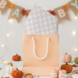 Papier Mousseline Unisex Pastel Baby shower Citrouille orange et gri