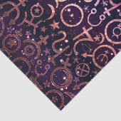 Papier Mousseline Univers spatial planétaire scintillant violet (Détail)