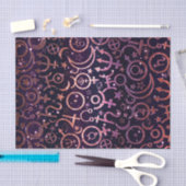 Papier Mousseline Univers spatial planétaire scintillant violet (Artisanat)