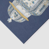 Papier Mousseline Urne asiatique décorative en bleu et blanc (Détail)