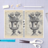 Papier Mousseline Urne florale avec oiseaux et abeilles (Artisanat)