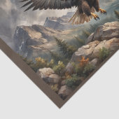 Papier Mousseline USA Bald Eagle flying over Rocky Mountains (Détail)