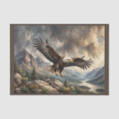 Papier Mousseline USA Bald Eagle flying over Rocky Mountains (Recto)