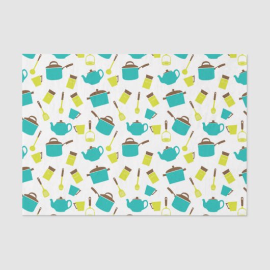 Papier Mousseline Ustensiles de cuisine colorés, Découpage (Recto)