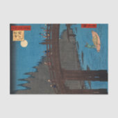Papier Mousseline Utagawa Hiroshige - Kyoto Bridge by Moonlight (Recto)