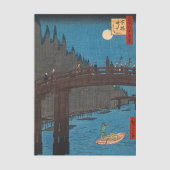 Papier Mousseline Utagawa Hiroshige - Kyoto Bridge by Moonlight