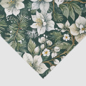 Papier Mousseline Vacances Azalées blanches et Evergreens (Détail)