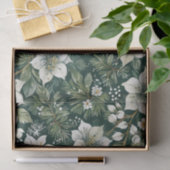 Papier Mousseline Vacances Azalées blanches et Evergreens (Cadeau)