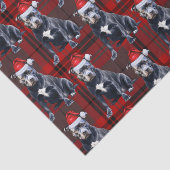 Papier Mousseline Vacances Bluenose Pitbull Chien Rouge Plaid Noël (Détail)
