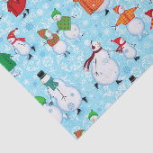 Papier Mousseline Vacances de patinage de bonhommes de neige (Détail)