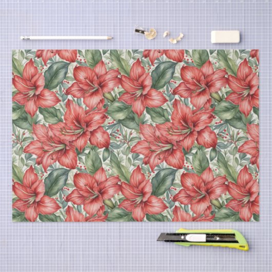 Papier Mousseline Vacances d'hiver Amaryllis (Artisanat)