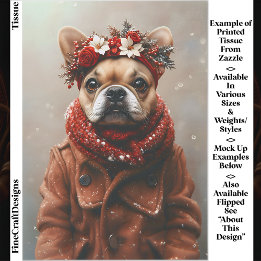 Papier Mousseline Vacances Frenchie, Serre-tête floral EE1L Decoupag