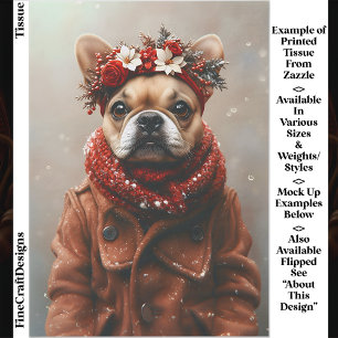 Papier Mousseline Vacances Frenchie, Serre-tête floral EE1L Decoupag