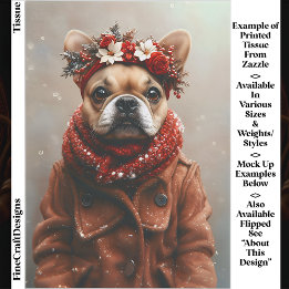 Papier Mousseline Vacances Frenchie, Serre-tête floral EE1R Découpag