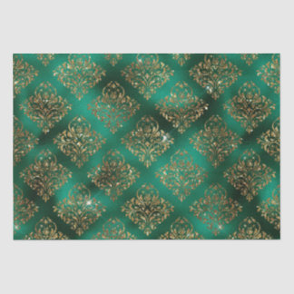 Papier Mousseline Vacances Gold Noël métal Damas élégant