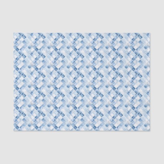 Papier Mousseline Vacances Motif Dusty Blue Check (Recto)