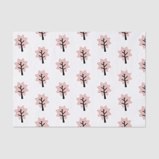Papier Mousseline Vacances Motif Pastel Pink Tree Simple (Recto)