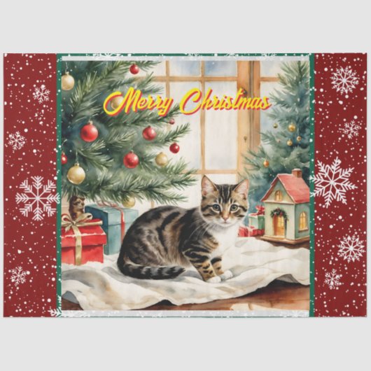 Papier Mousseline Vacances Noël Belle collection ancienne (Recto)