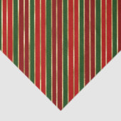 Papier Mousseline Vacances Red, Gold et Green Stripes de Noël (Détail)