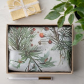 Papier Mousseline Vacances Red Pine & Berries Design (Cadeau)