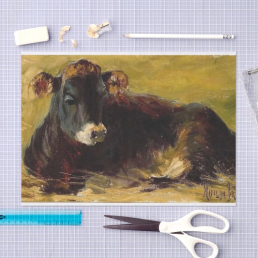 Papier Mousseline Vache allongée par Matilda Browne (Artisanat)