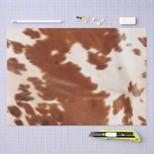 Papier Mousseline Vache blanche Brown (Artisanat)