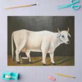 Papier Mousseline Vache blanche sur un Arrière - plan noir (animal d (Artisanat)