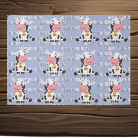 Papier Mousseline Vache bleue mûre