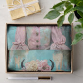 Papier Mousseline Vache chic Shabby dans une découpage pastel douce (Cadeau)