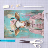 Papier Mousseline Vache chic Shabby dans une découpage pastel douce (Artisanat)