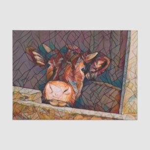 Papier Mousseline Vache de campagne dans la grange rustique drôle fe