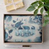 Papier Mousseline Vache de ferme vintage sans joint (Cadeau)