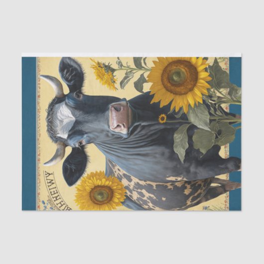 Papier Mousseline Vache de tournesol (Recto)