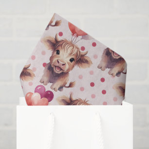 Papier Mousseline Vache des Highlands Amusant Ballon en Forme de Cœu